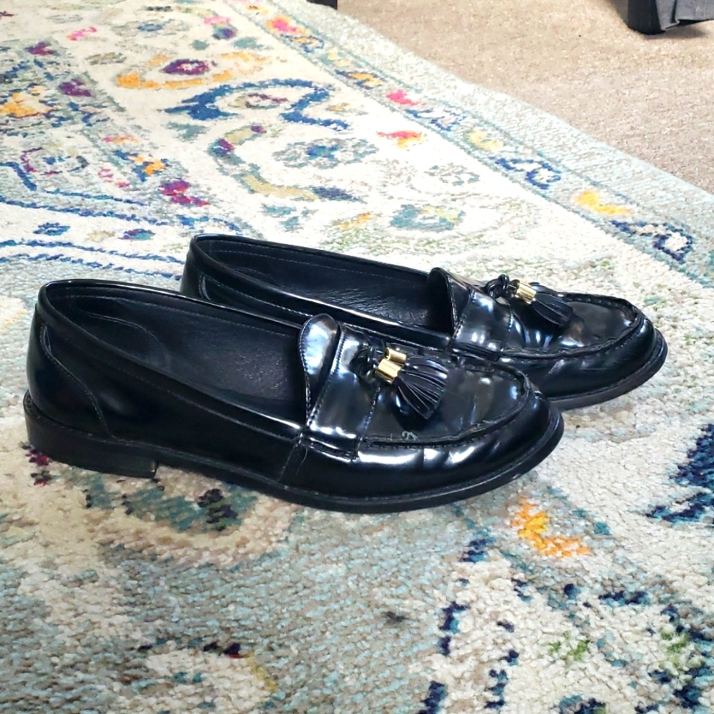 Steve Madden Black Leather Loafers